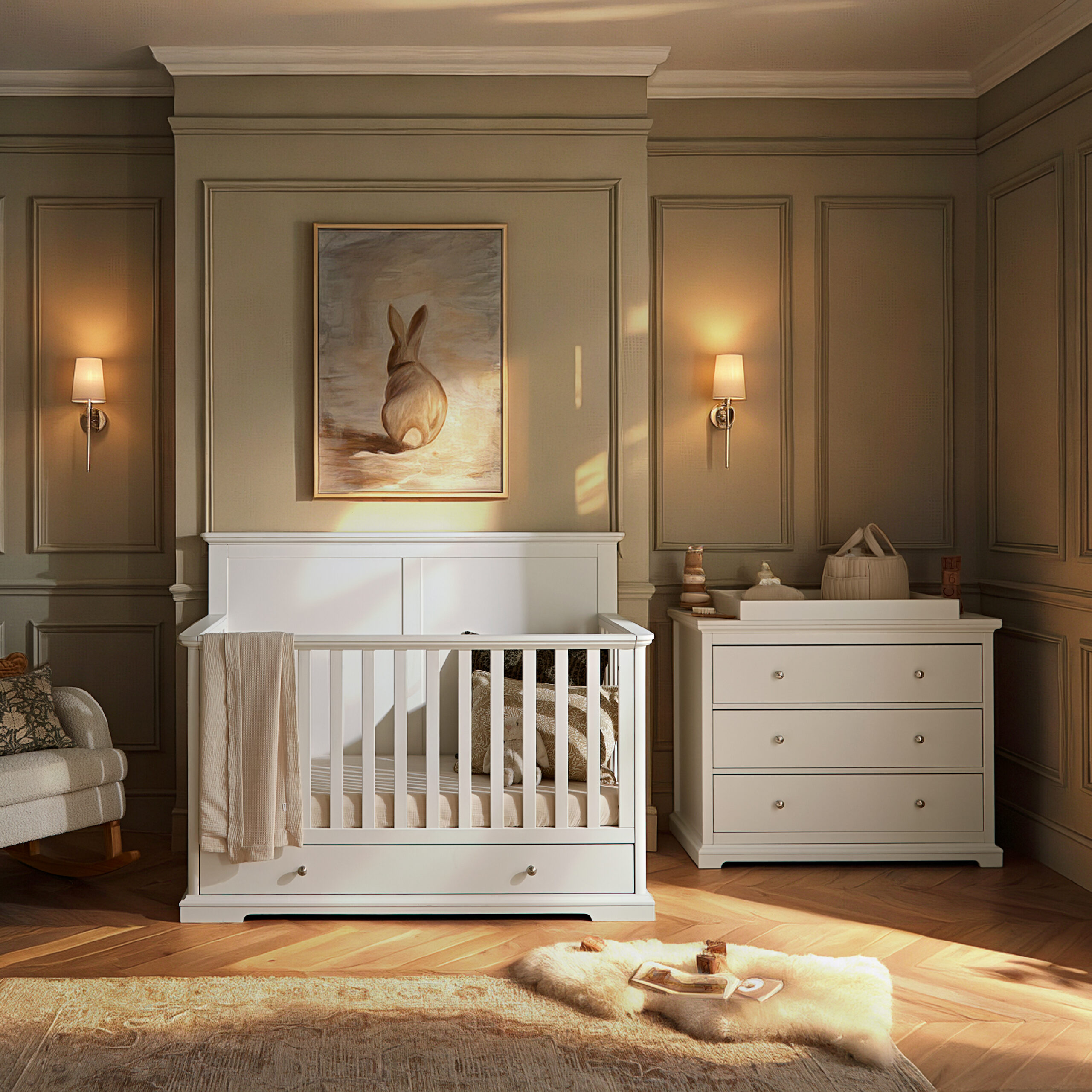 CuddleCo Beaumont Grand 2 Piece Nursery Furniture Set with Cot Bed and Dresser - Image 2