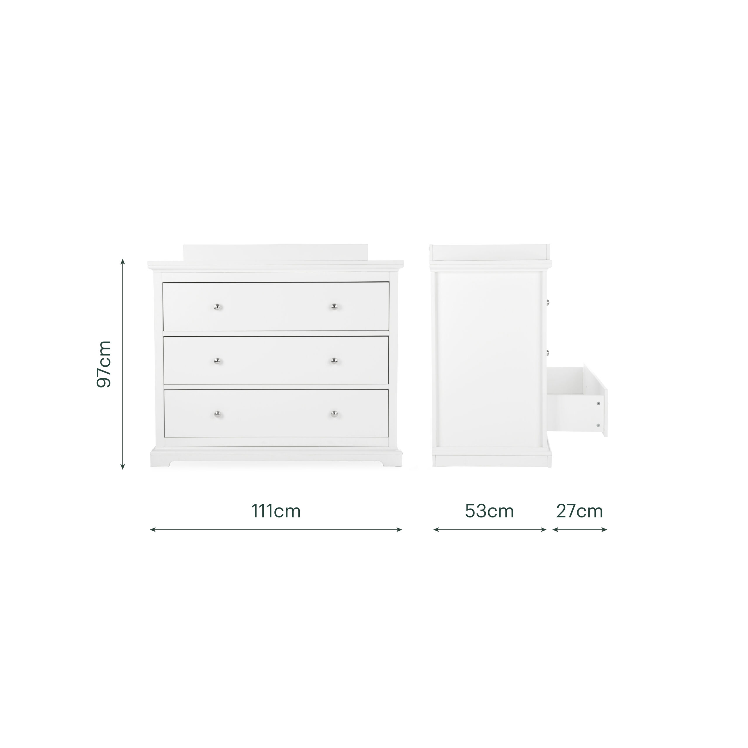 CuddleCo Beaumont Grand 2 Piece Nursery Furniture Set with Cot Bed and Dresser - Image 9