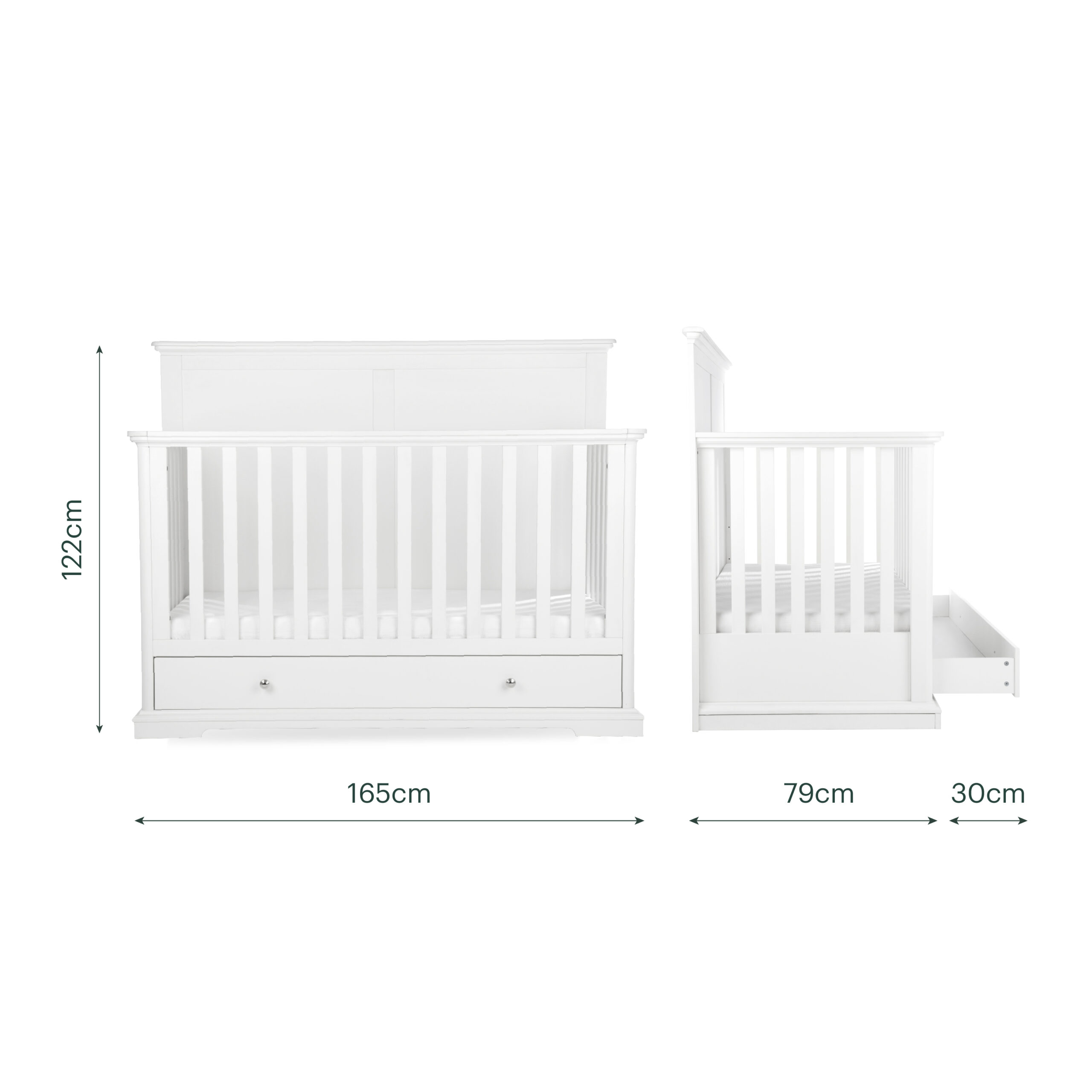 CuddleCo Beaumont Grand 2 Piece Nursery Furniture Set with Cot Bed and Dresser - Image 8