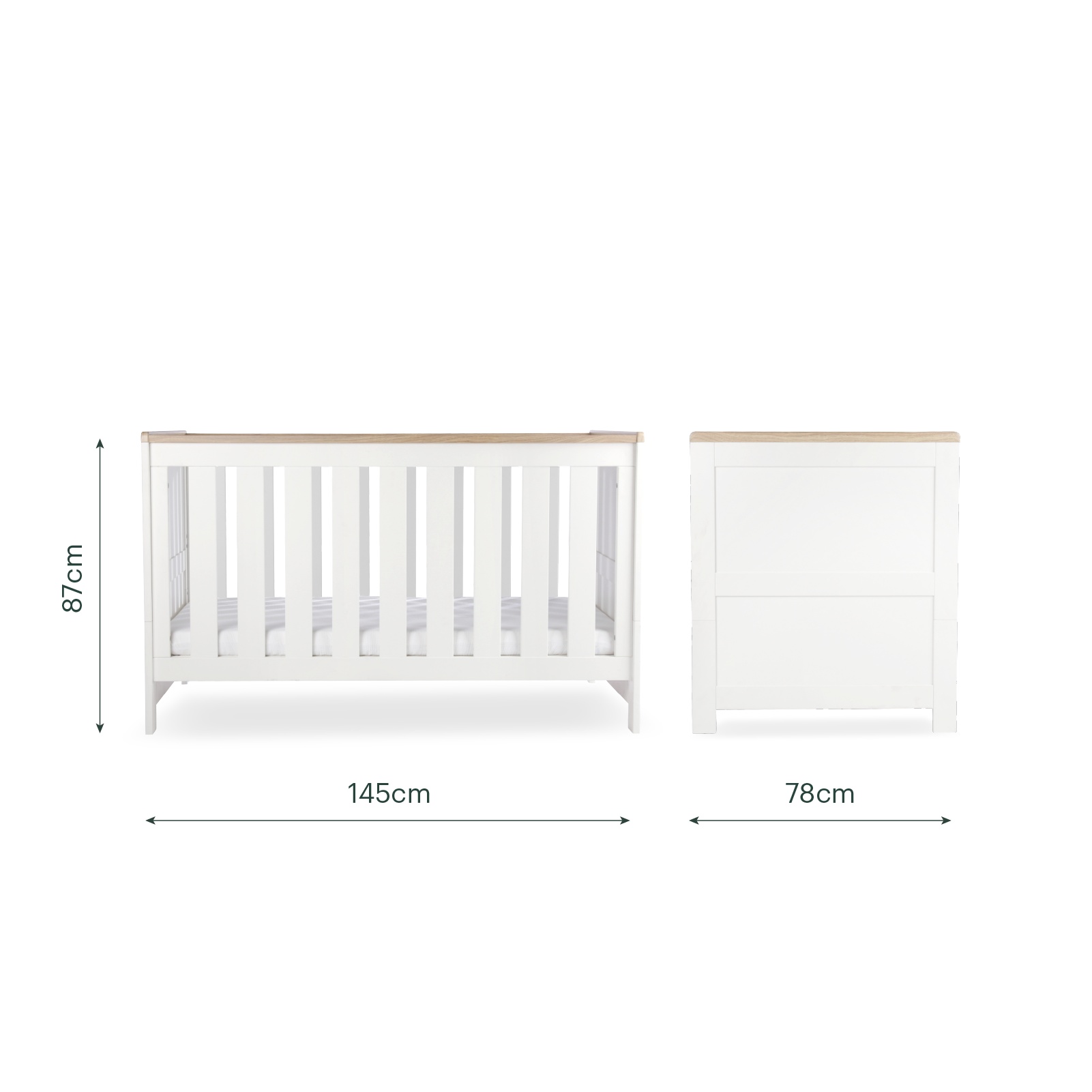 CuddleCo Burford 2 Piece Nursery Furniture Set – White and Oak - Image 10