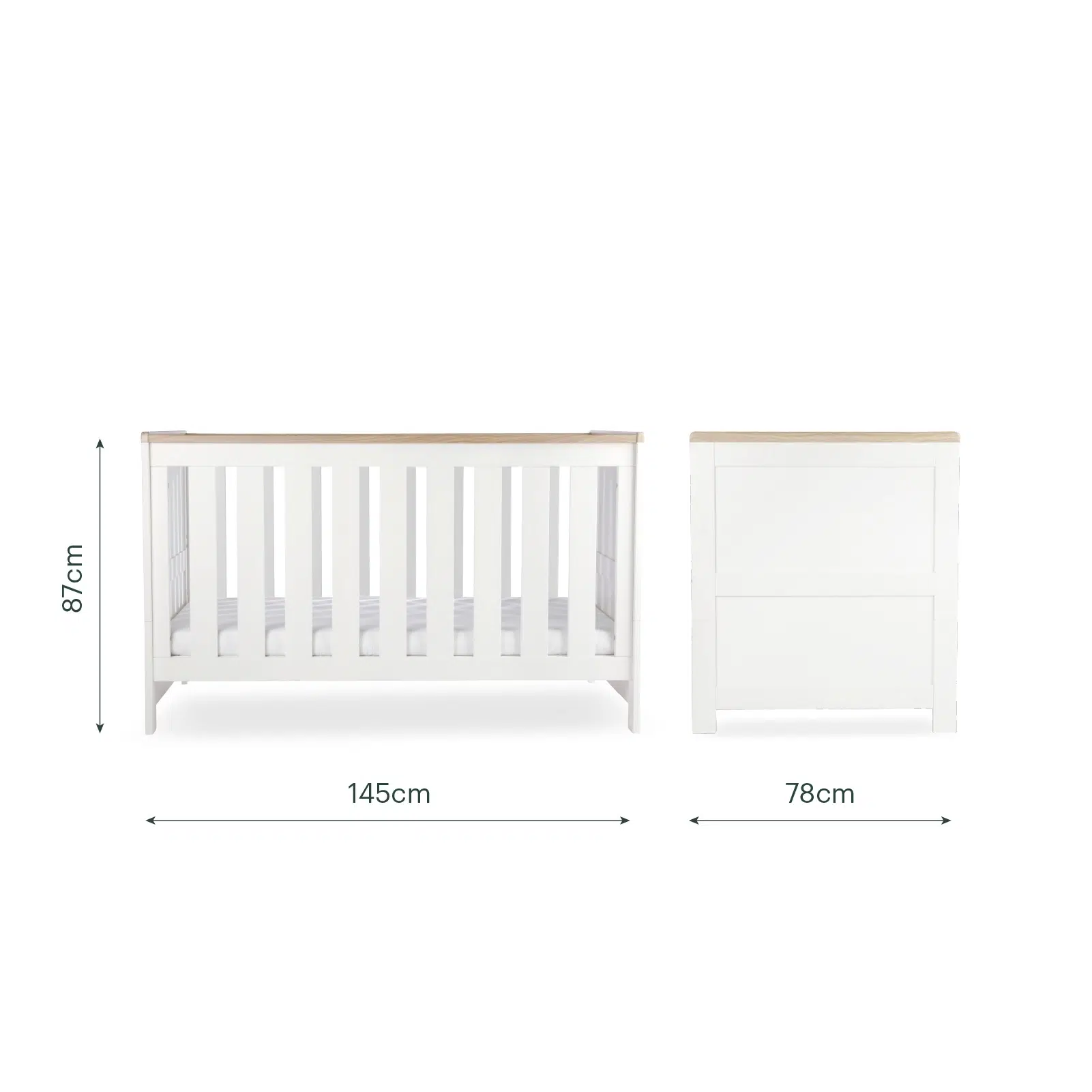 CuddleCo Burford 2 Piece Nursery Furniture Set – White and Oak - Image 10