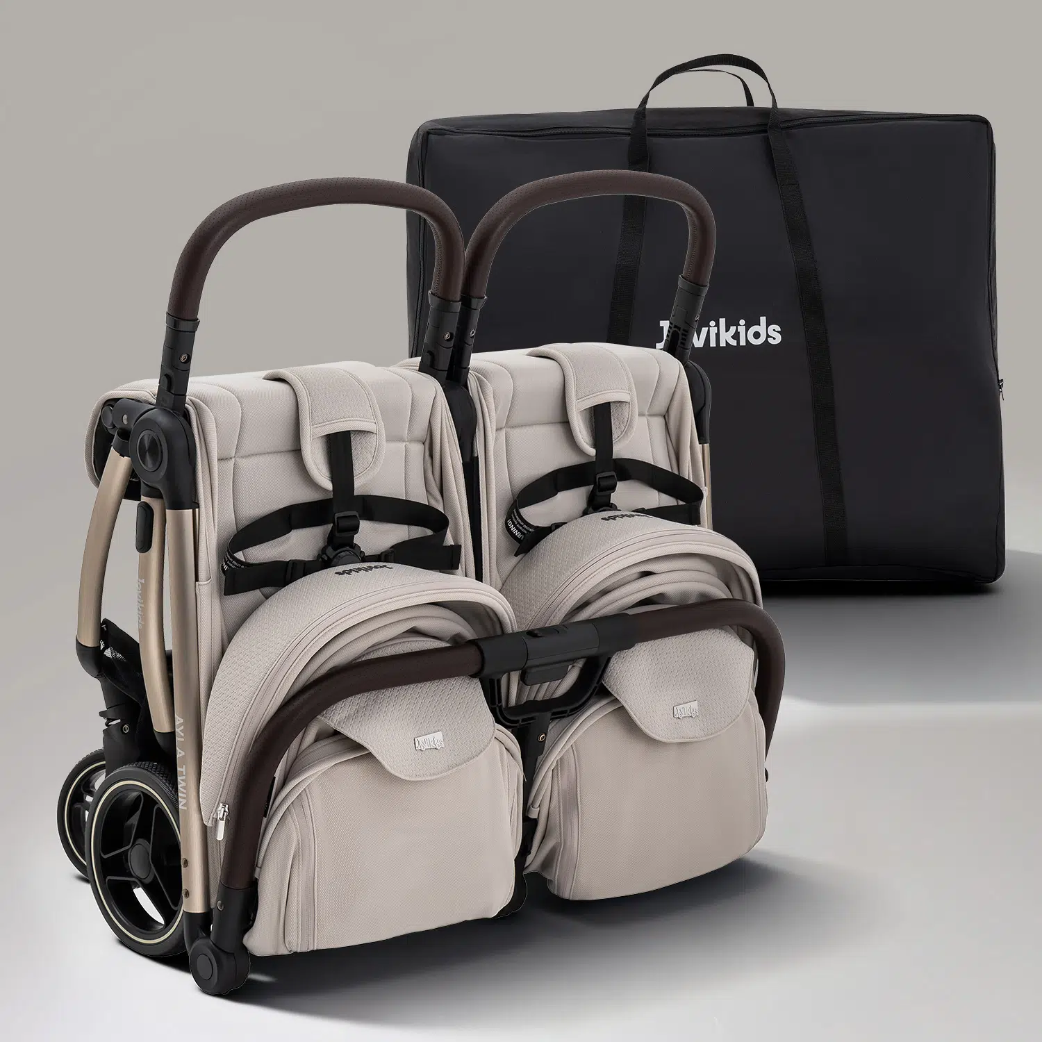 JoviKids Ayla Twin Pushchair - Dawn Beige - Image 29