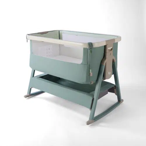 Tutti Bambini Cozee Air 2 Bedside Crib - White Wash / Kelp