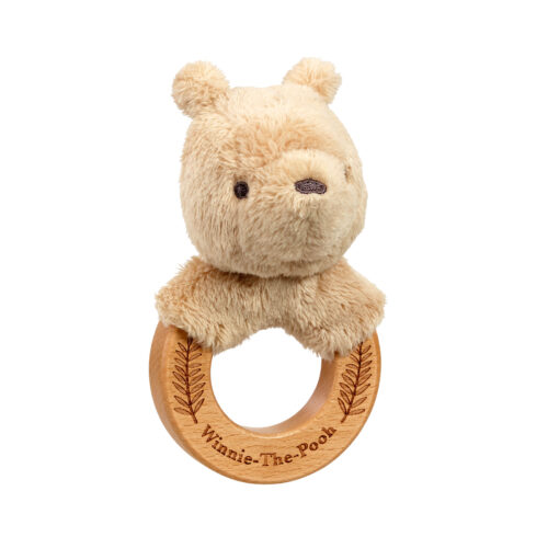 Rainbow Designs Pooh Bear Wooden Ring Rattle – Always and Forever Edition